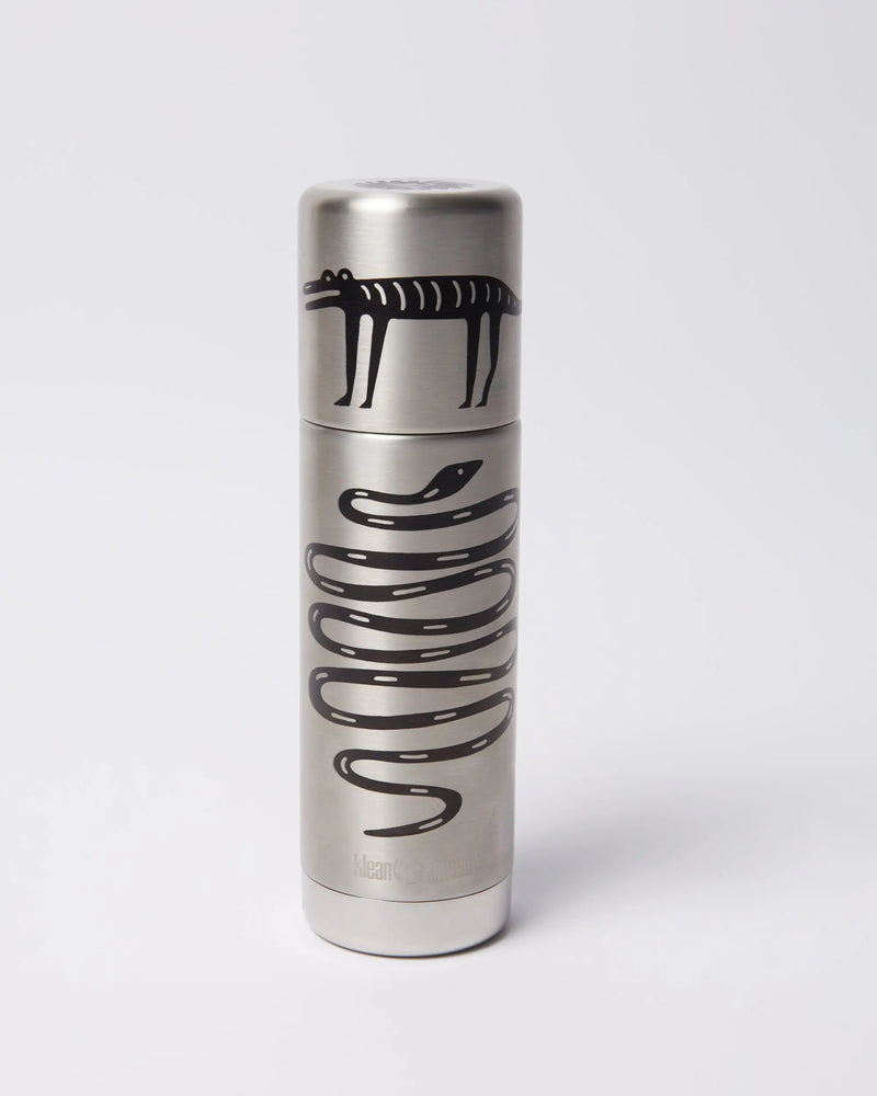 By Parra Snakes and darwin Klean Kanteen bottle (Brushed) By Parra