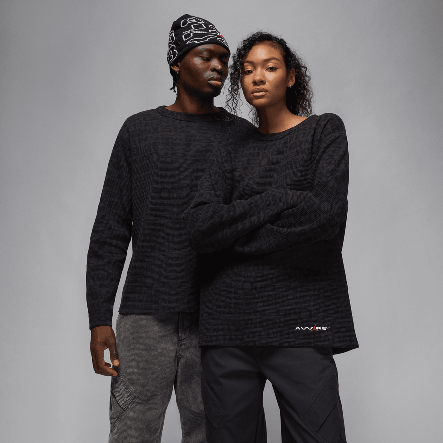 Jordan x Awake NY Thermal Shirt (Black/Black/White/University Red)