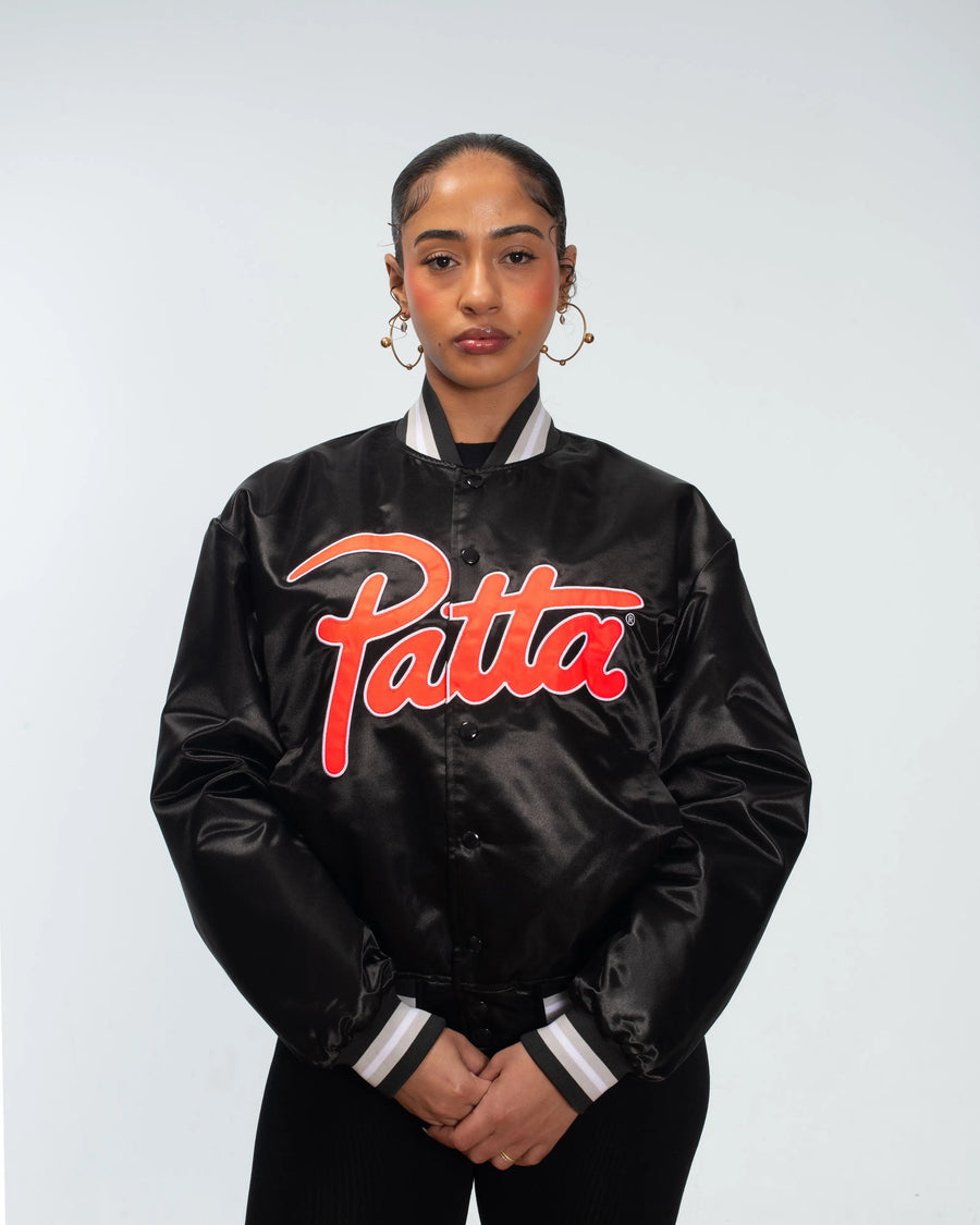 Patta Classic Satin Bomber Jacket (Black) Patta