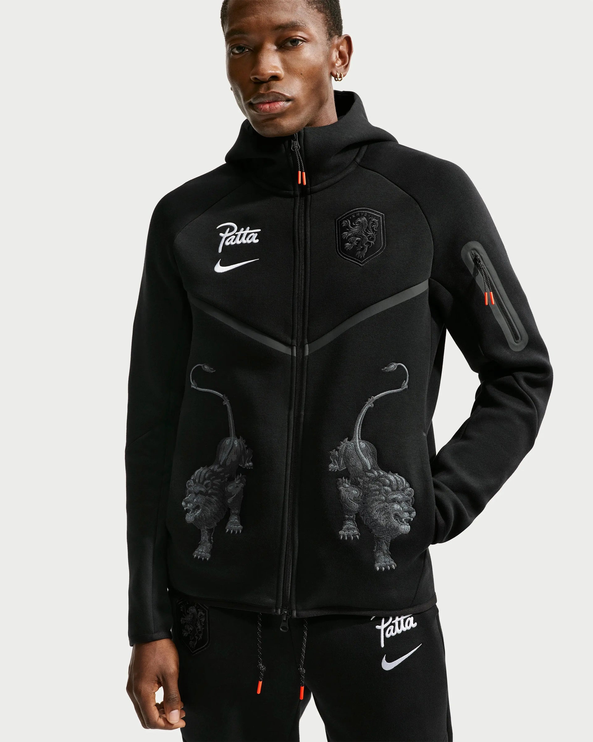 Patta x Nike KNVB Tech Fleece Zip-Hoodie (Black/White) Nike