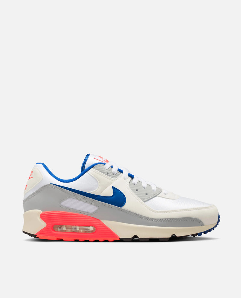 Nike Air Max 90 Qs (Light Base Grey/Sport Royal-Coconut Milk-White-Platinum Tint-Siren Red) Nike