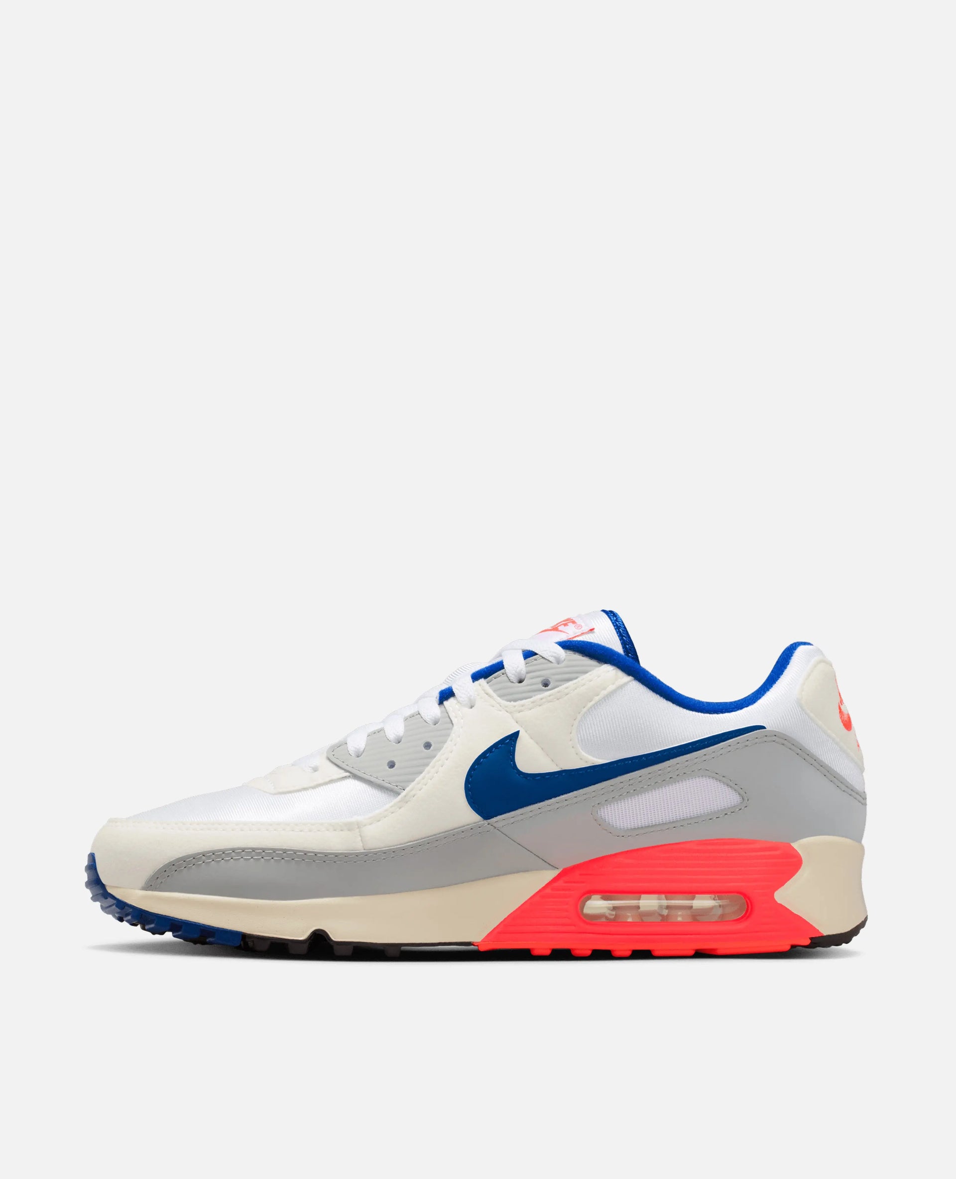 Nike Air Max 90 Qs (Light Base Grey/Sport Royal-Coconut Milk-White-Platinum Tint-Siren Red) Nike