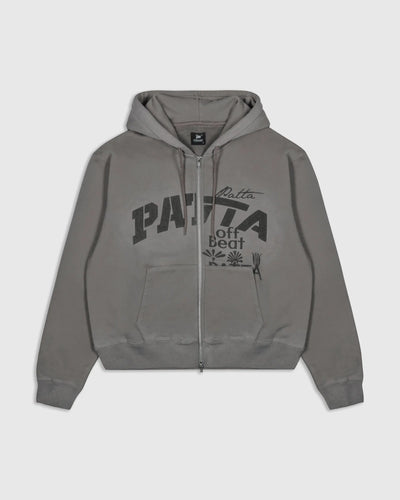 Patta Off Beat Zip Up Hooded Sweater (Brushed Nickel) Patta