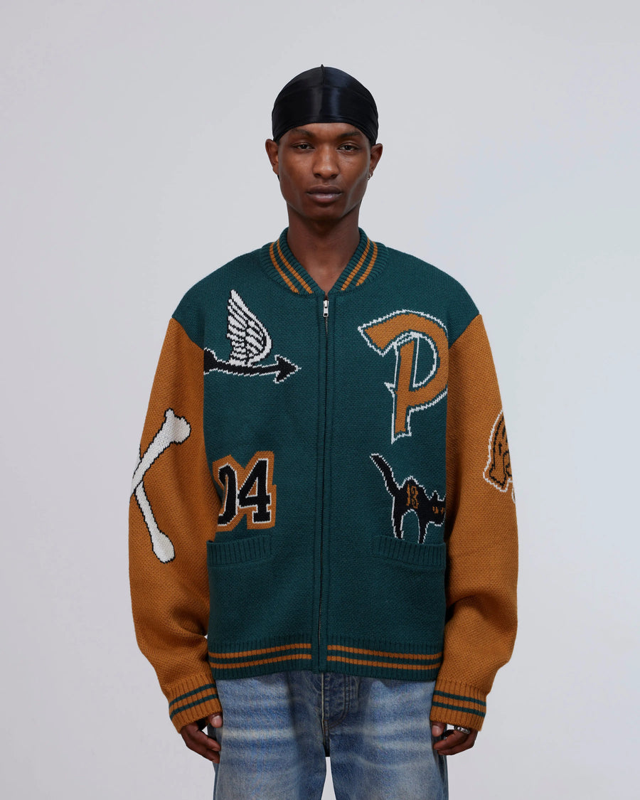 Patta Varsity Knitted Cardigan (Pine Grove) Patta