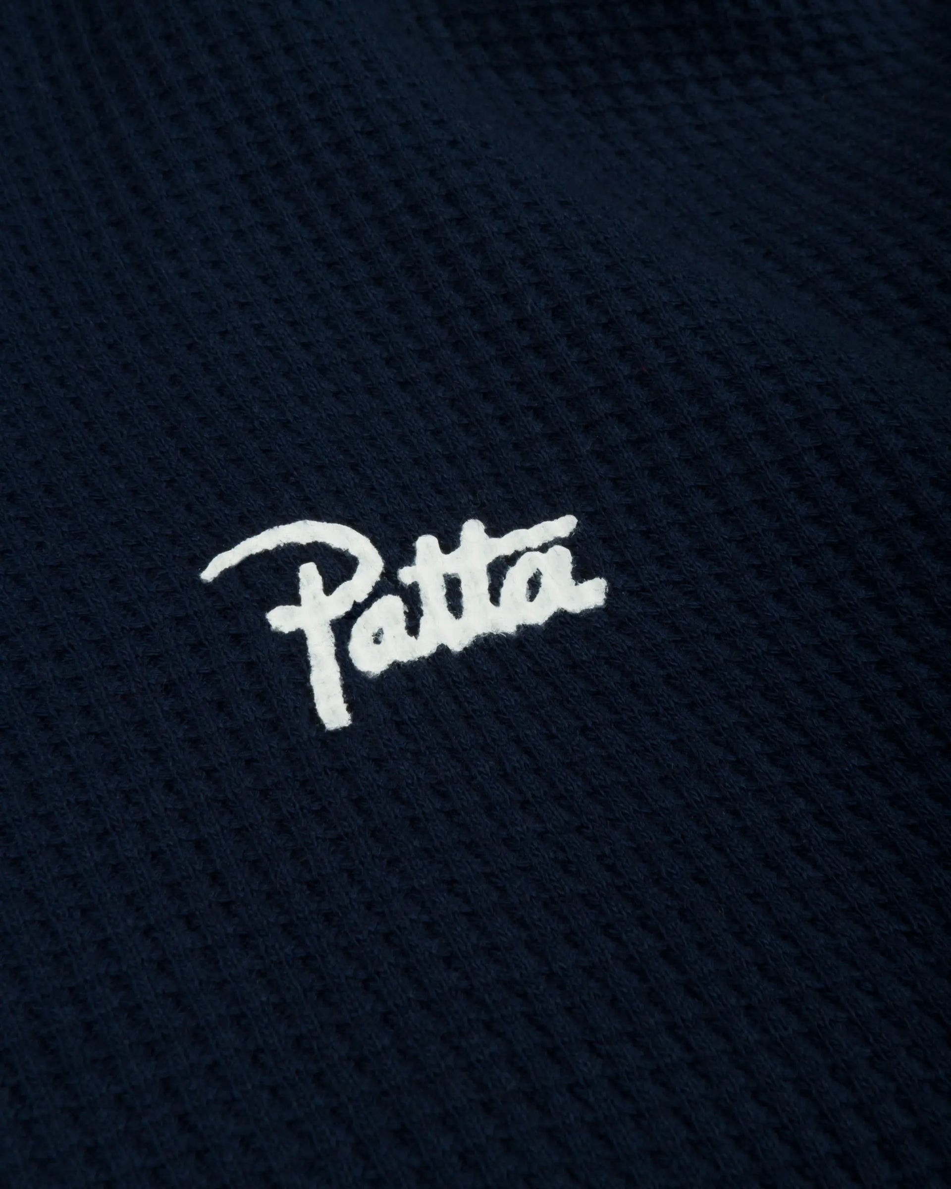 Patta Waffle Reversible Zip Up Hooded Sweater (Black Iris) Patta