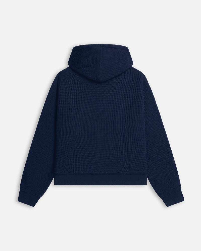 Patta Waffle Reversible Zip Up Hooded Sweater (Black Iris) Patta