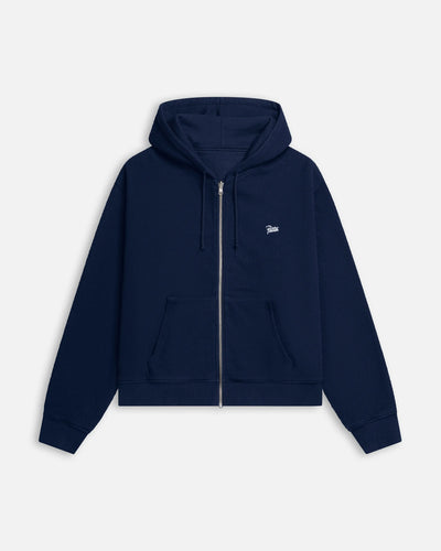 Patta Waffle Reversible Zip Up Hooded Sweater (Black Iris) Patta