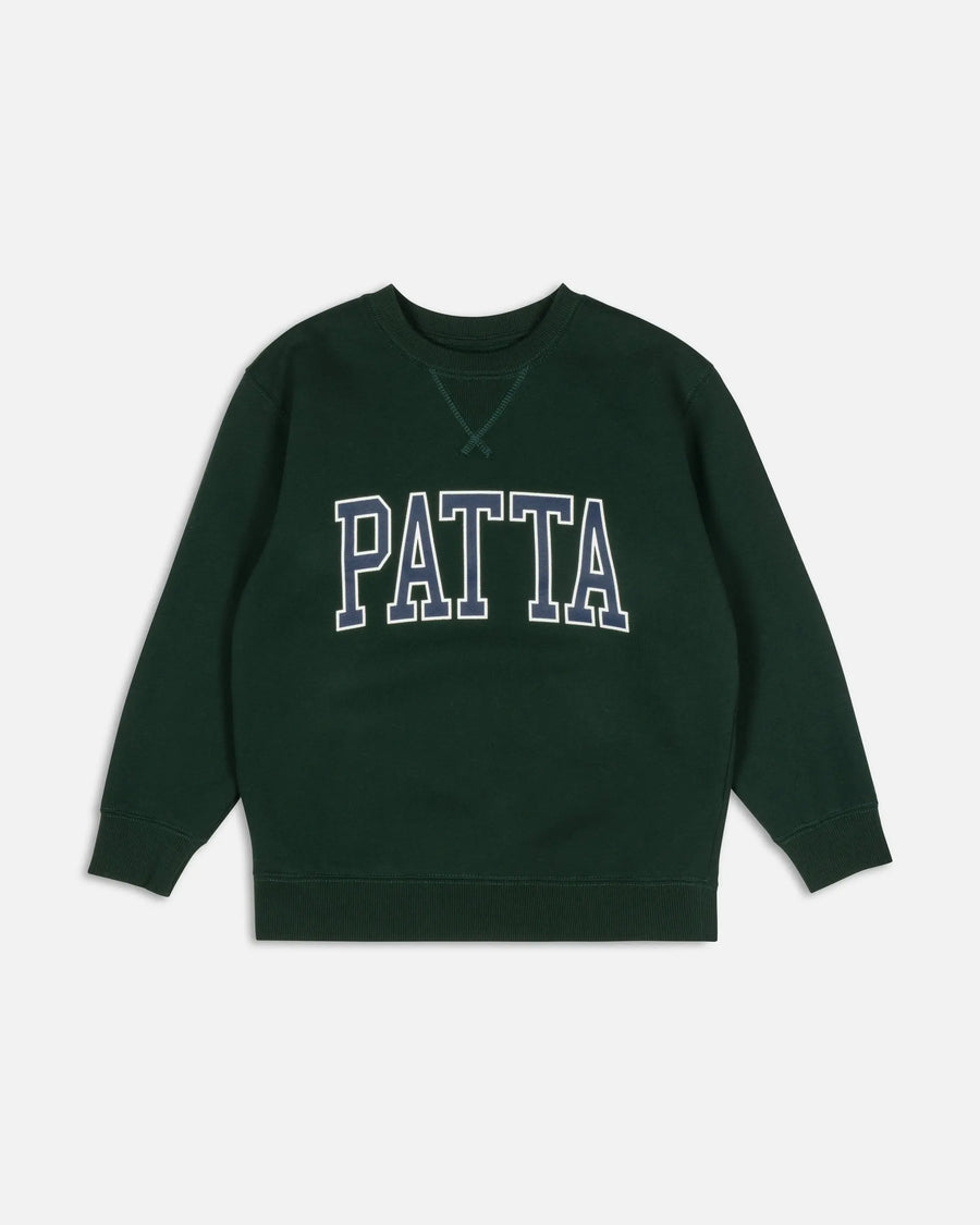 Patta Kids Arc Logo Crewneck Sweater (Pine Grove/Navy) Patta