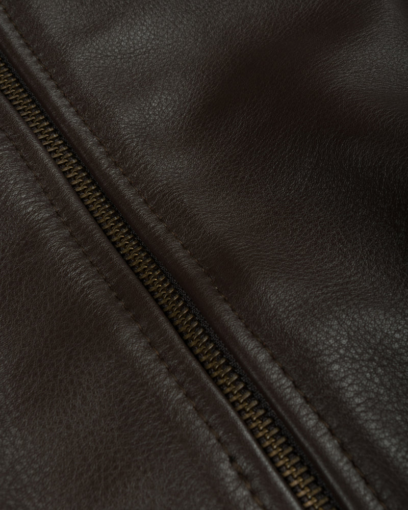 Patta Leather Bomber Jacket (Coffee Bean)