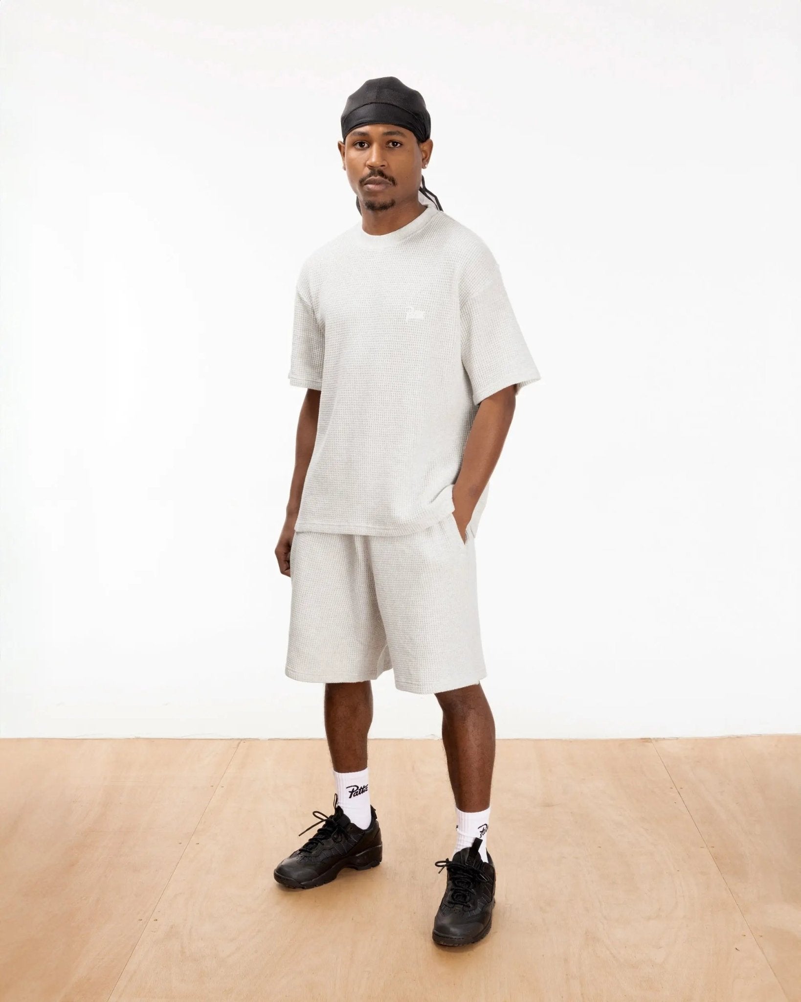 Patta Basic Waffle T-Shirt (Melange Grey) - Patta