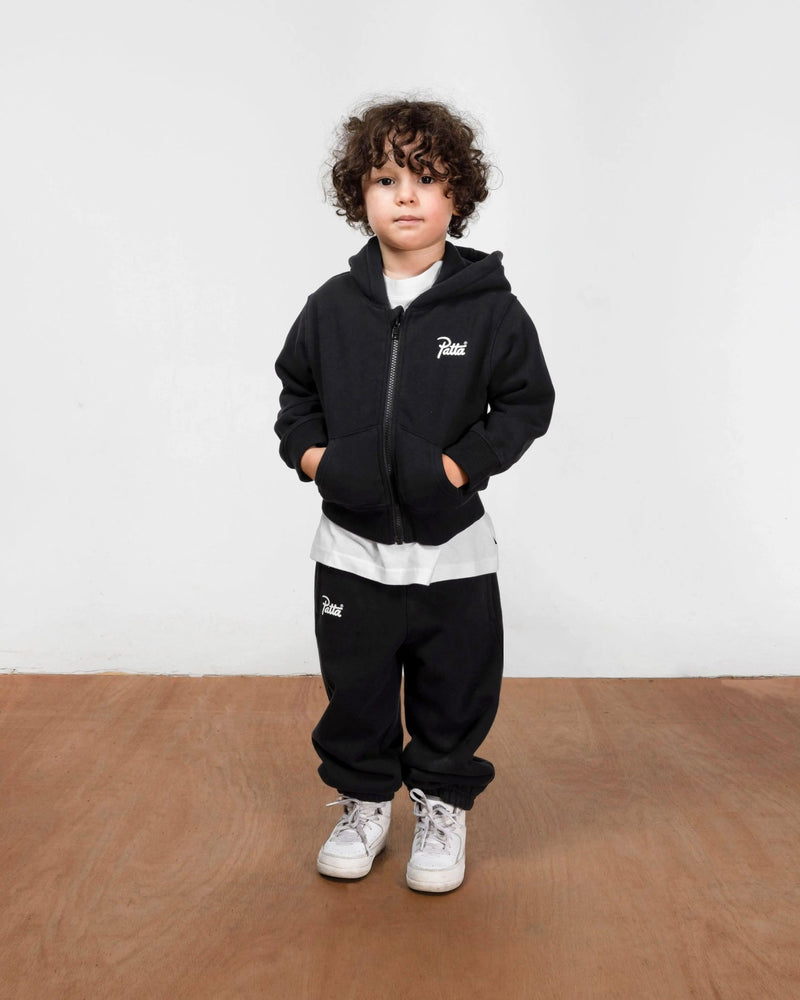 Patta Kids Zip - Up Hooded Sweater (Black) - Patta