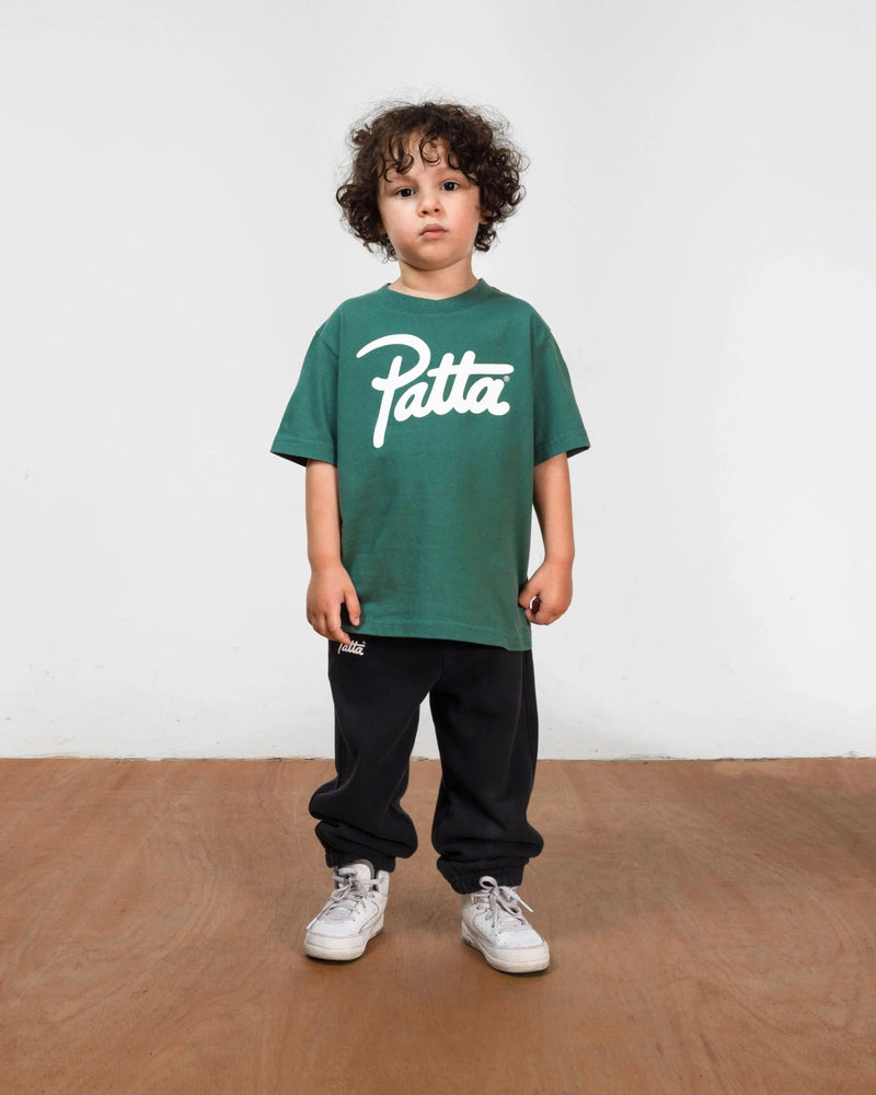 Patta Script Logo Kids T-Shirt (Bistro Green) - Patta